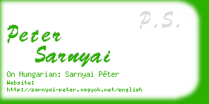 peter sarnyai business card