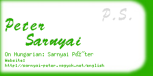 peter sarnyai business card